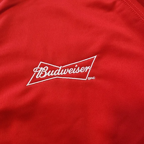 Large Red Stormtech Performance Budweiser Sweater NWT - Picture 3 of 5